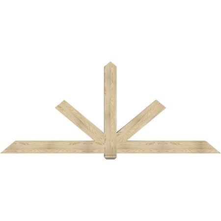 Ekena Millwork Kennewick Rough Sawn Timber Gable Bracket, Douglas Fir, 108"W x 45"H x 6"D x 6"F, 10/12 Pitch GBW108X45X0606KEN00RDF